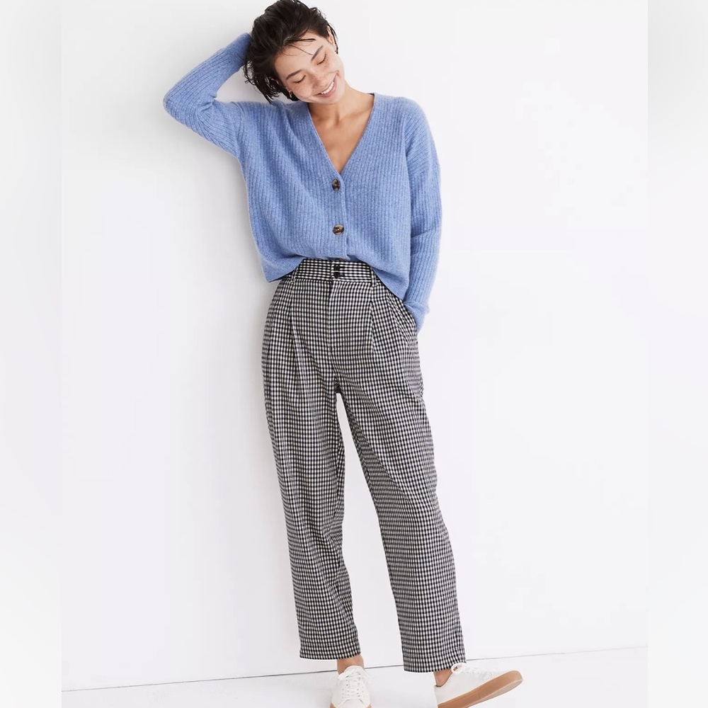 Madewell Black & White Houndstooth Trousers